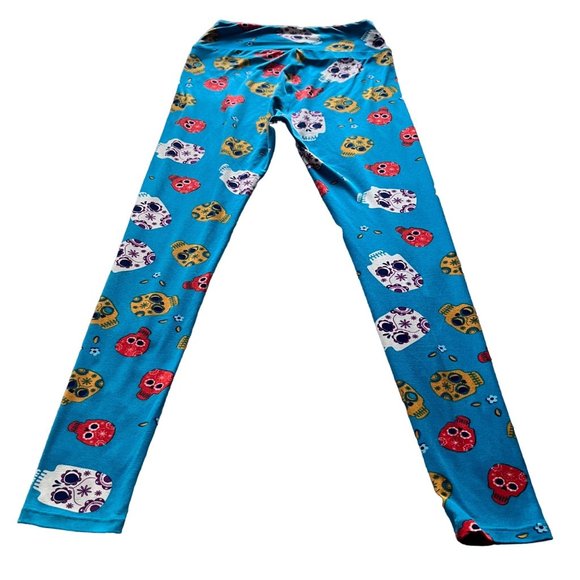 LulaRoe One‎ Size Women's Skull Print Leggings - Picture 2 of 6